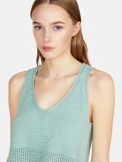 Women Sisley Tops & T-Shirts<Cropped Open-Knit Top