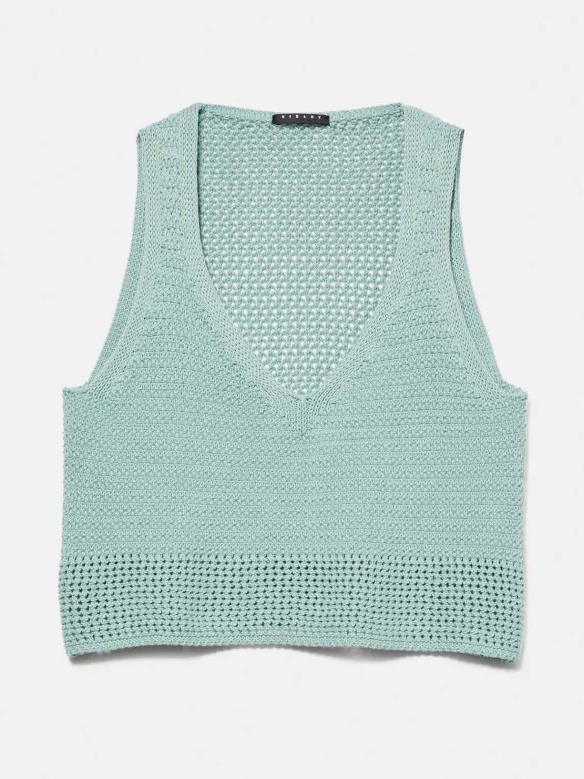 Women Sisley Tops & T-Shirts<Cropped Open-Knit Top