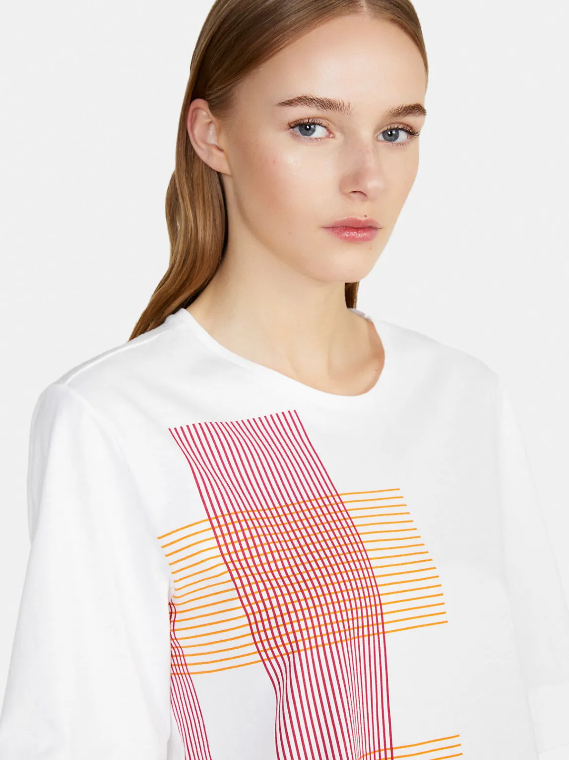 Women Sisley Tops & T-Shirts<Cropped Oversized Fit T-Shirt With Print