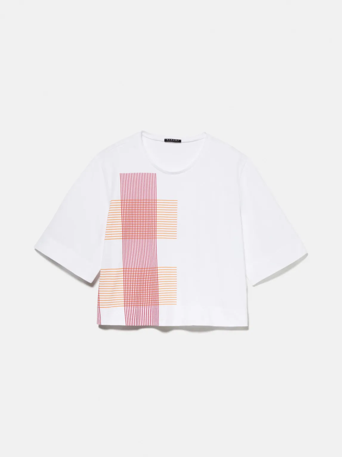 Women Sisley Tops & T-Shirts<Cropped Oversized Fit T-Shirt With Print