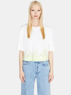 Women Sisley Tops & T-Shirts<Cropped Oversized Fit T-Shirt With Print