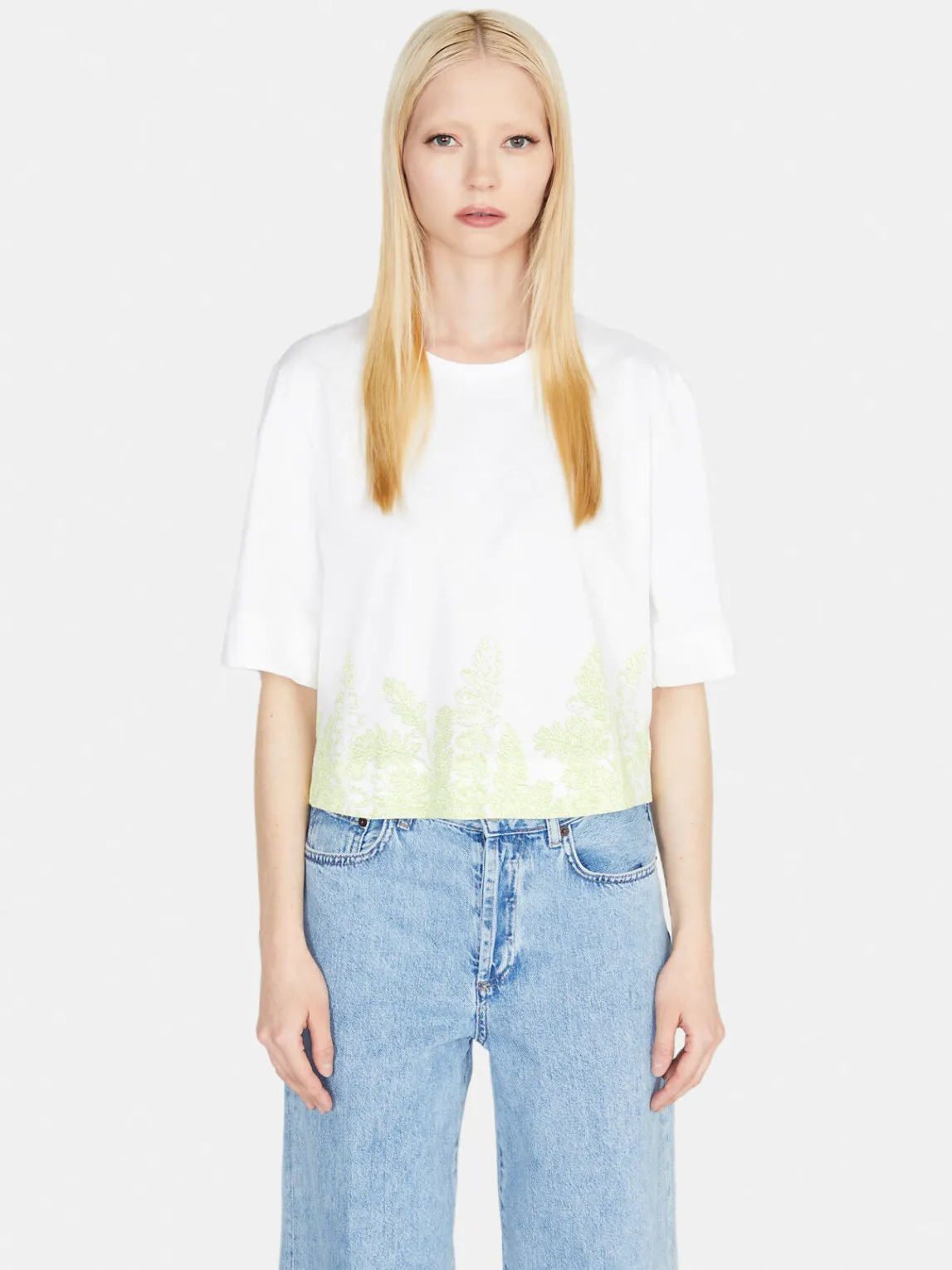 Women Sisley Tops & T-Shirts<Cropped Oversized Fit T-Shirt With Print