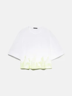 Women Sisley Tops & T-Shirts<Cropped Oversized Fit T-Shirt With Print