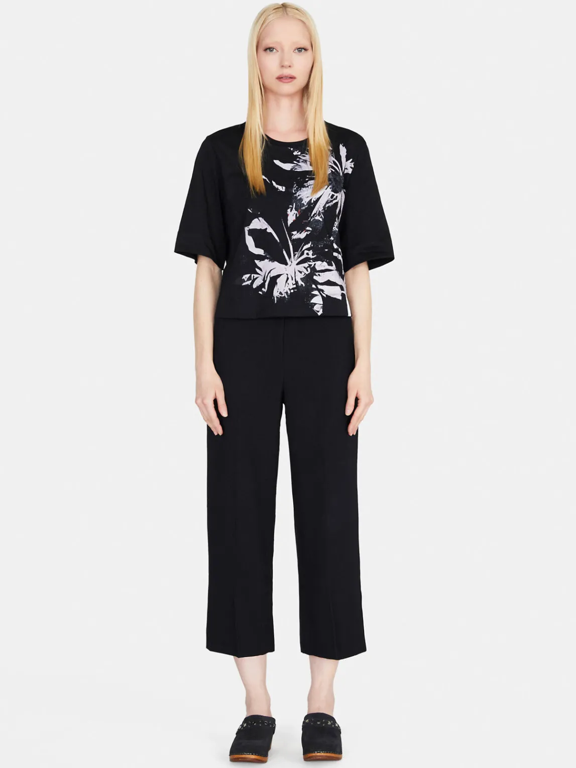 Women Sisley Tops & T-Shirts<Cropped Oversized Fit T-Shirt With Print