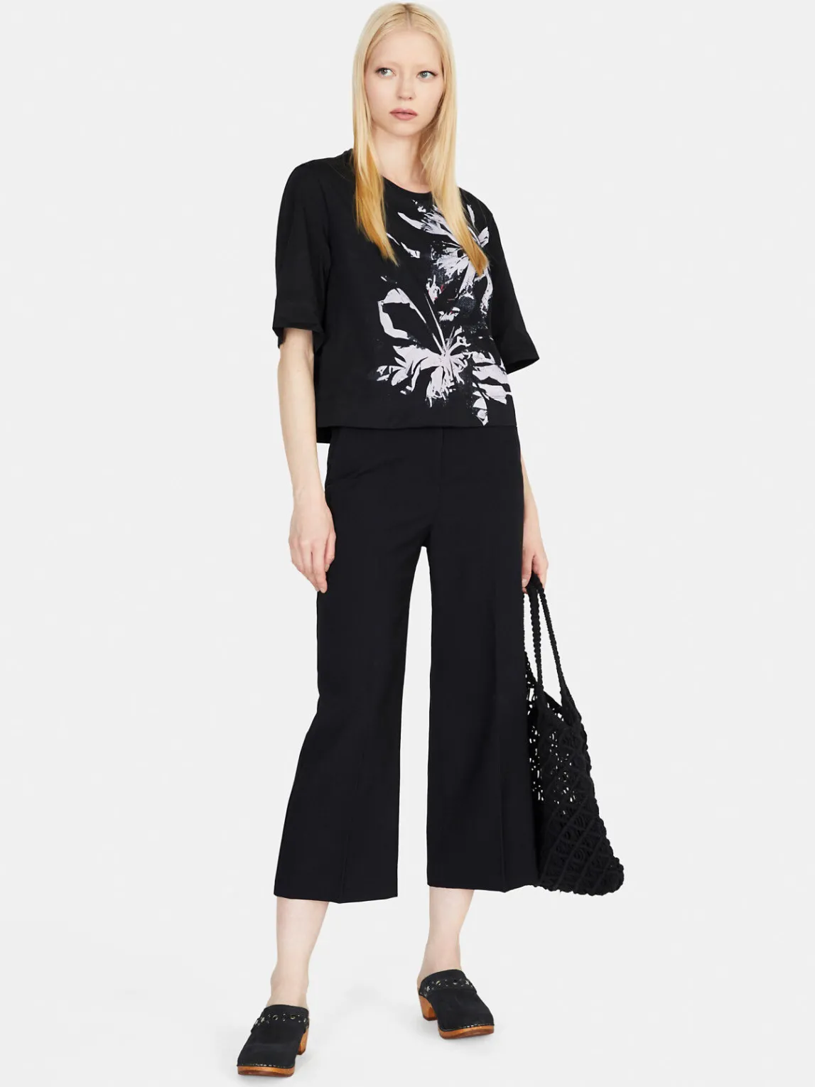 Women Sisley Tops & T-Shirts<Cropped Oversized Fit T-Shirt With Print