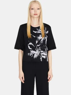 Women Sisley Tops & T-Shirts<Cropped Oversized Fit T-Shirt With Print