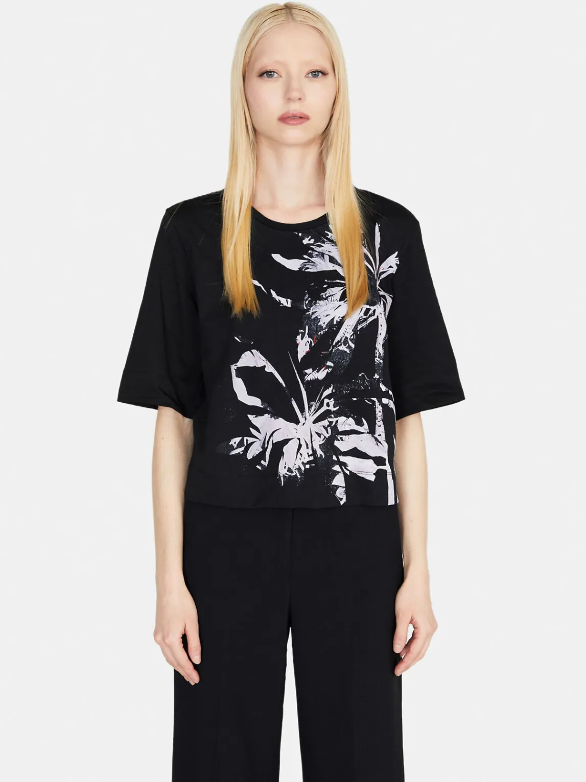 Women Sisley Tops & T-Shirts<Cropped Oversized Fit T-Shirt With Print
