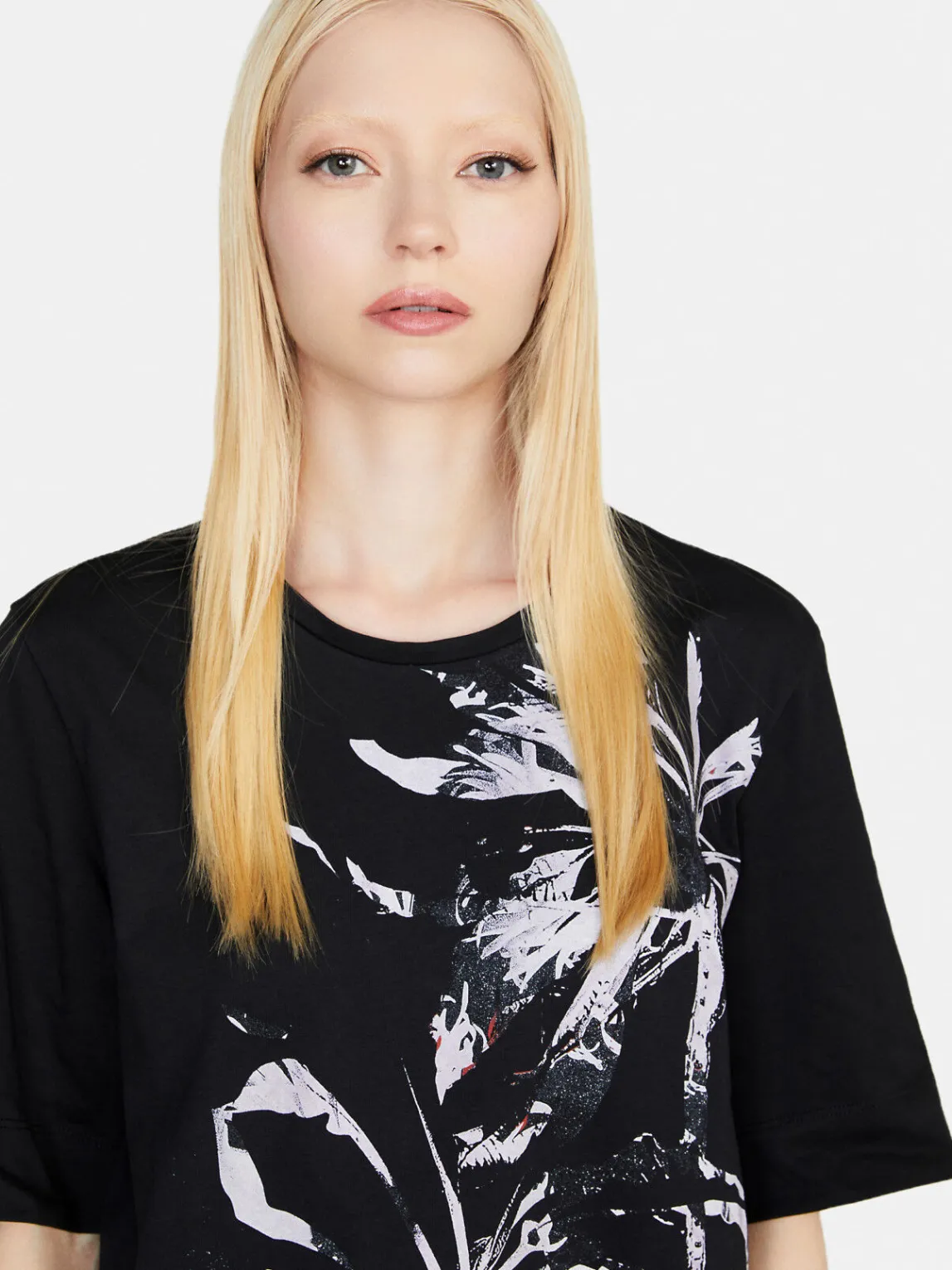 Women Sisley Tops & T-Shirts<Cropped Oversized Fit T-Shirt With Print
