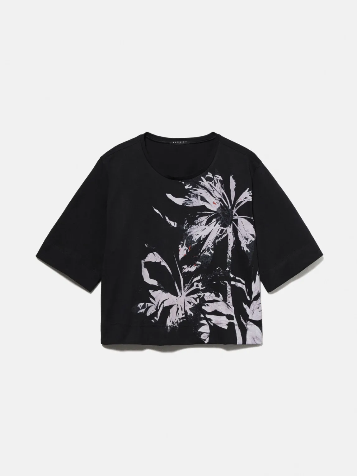 Women Sisley Tops & T-Shirts<Cropped Oversized Fit T-Shirt With Print