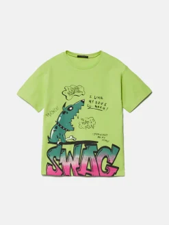 Boys Sisley Shirts & T-Shirts<Graffiti Print T-Shirt