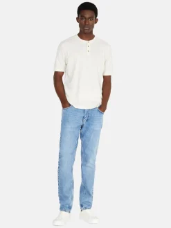 Men Sisley T-Shirts<Henley In Linen Blend
