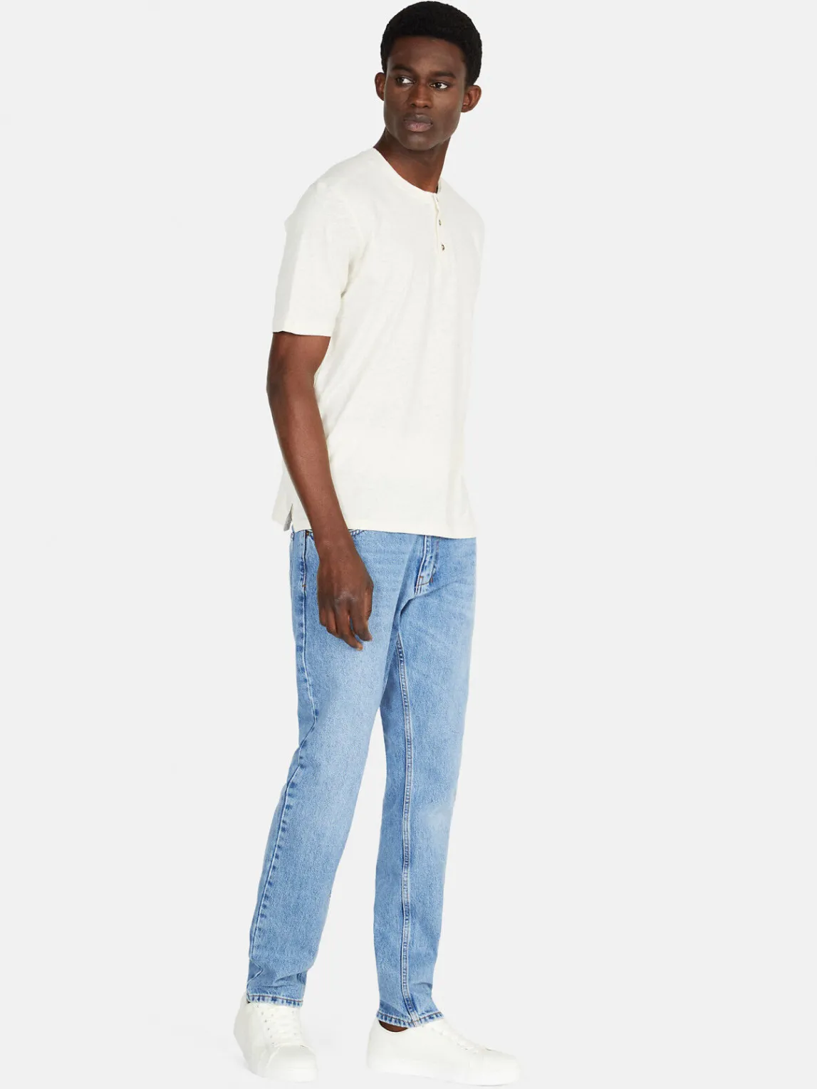 Men Sisley T-Shirts<Henley In Linen Blend