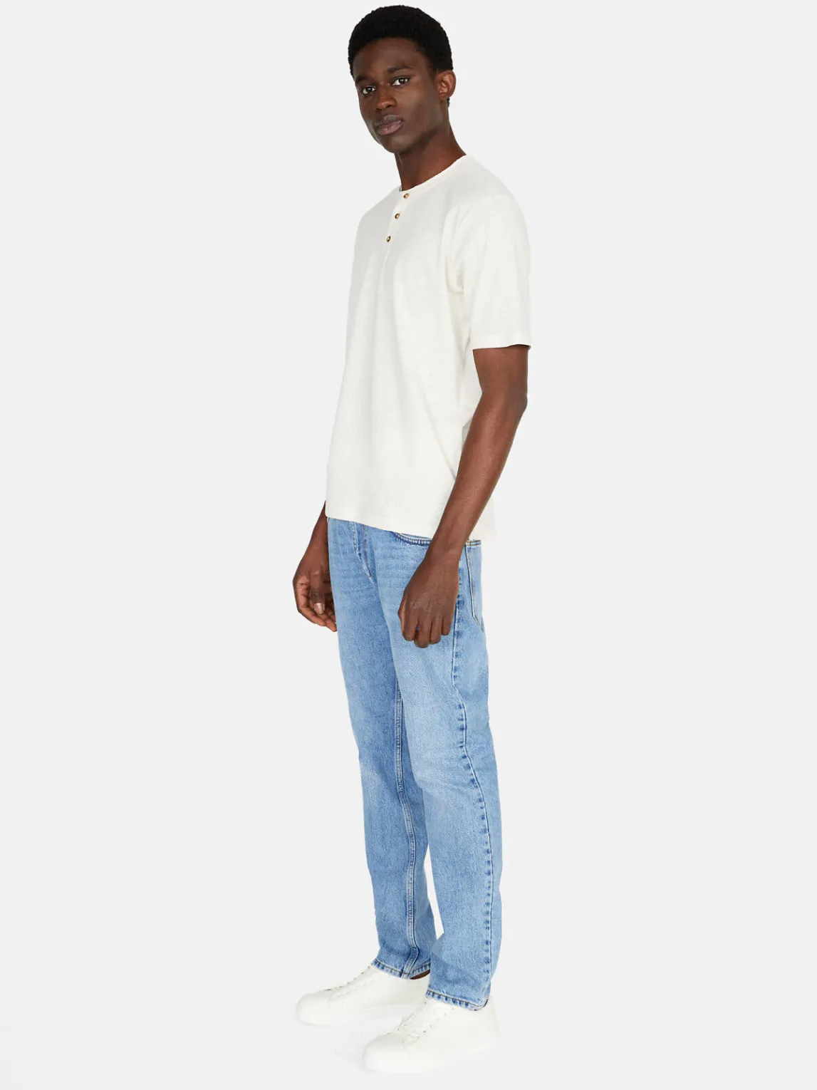 Men Sisley T-Shirts<Henley In Linen Blend