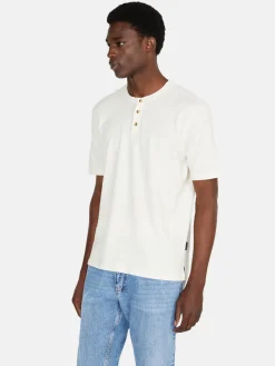Men Sisley T-Shirts<Henley In Linen Blend