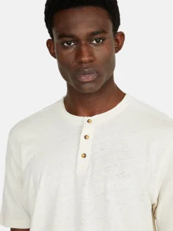 Men Sisley T-Shirts<Henley In Linen Blend