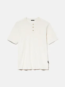 Men Sisley T-Shirts<Henley In Linen Blend
