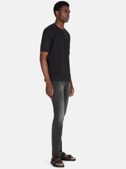 Men Sisley T-Shirts<Henley In Linen Blend