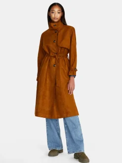 Women Sisley Jackets & Coats<Long Trench Coat With Belt
