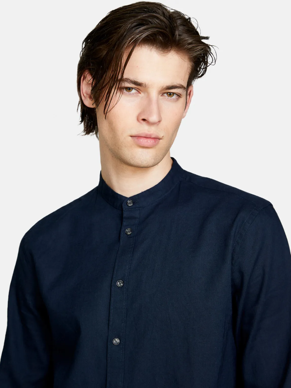 Men Sisley Shirts<Mandarin Collar Shirt