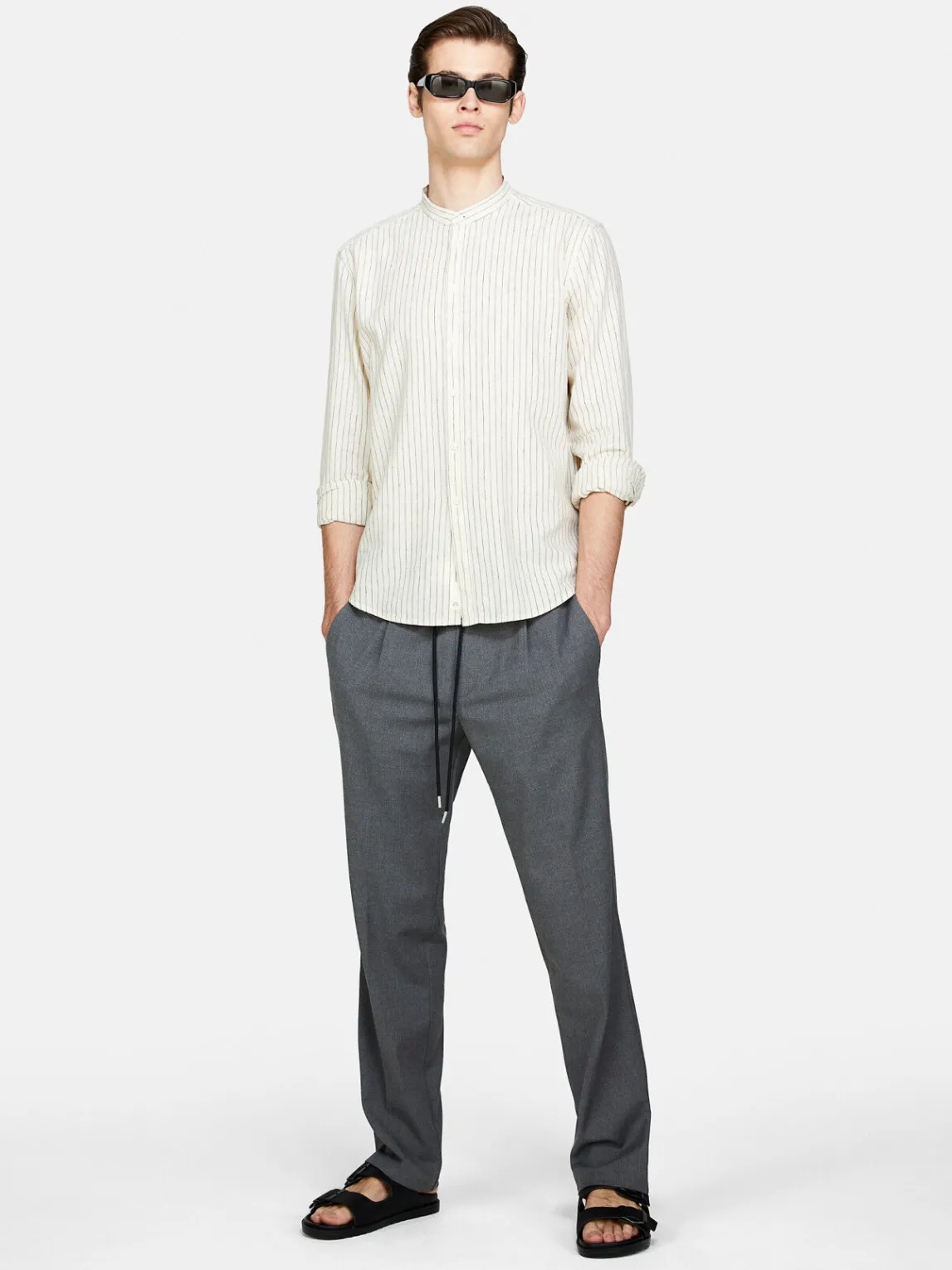 Men Sisley Shirts<Mandarin Collar Shirt