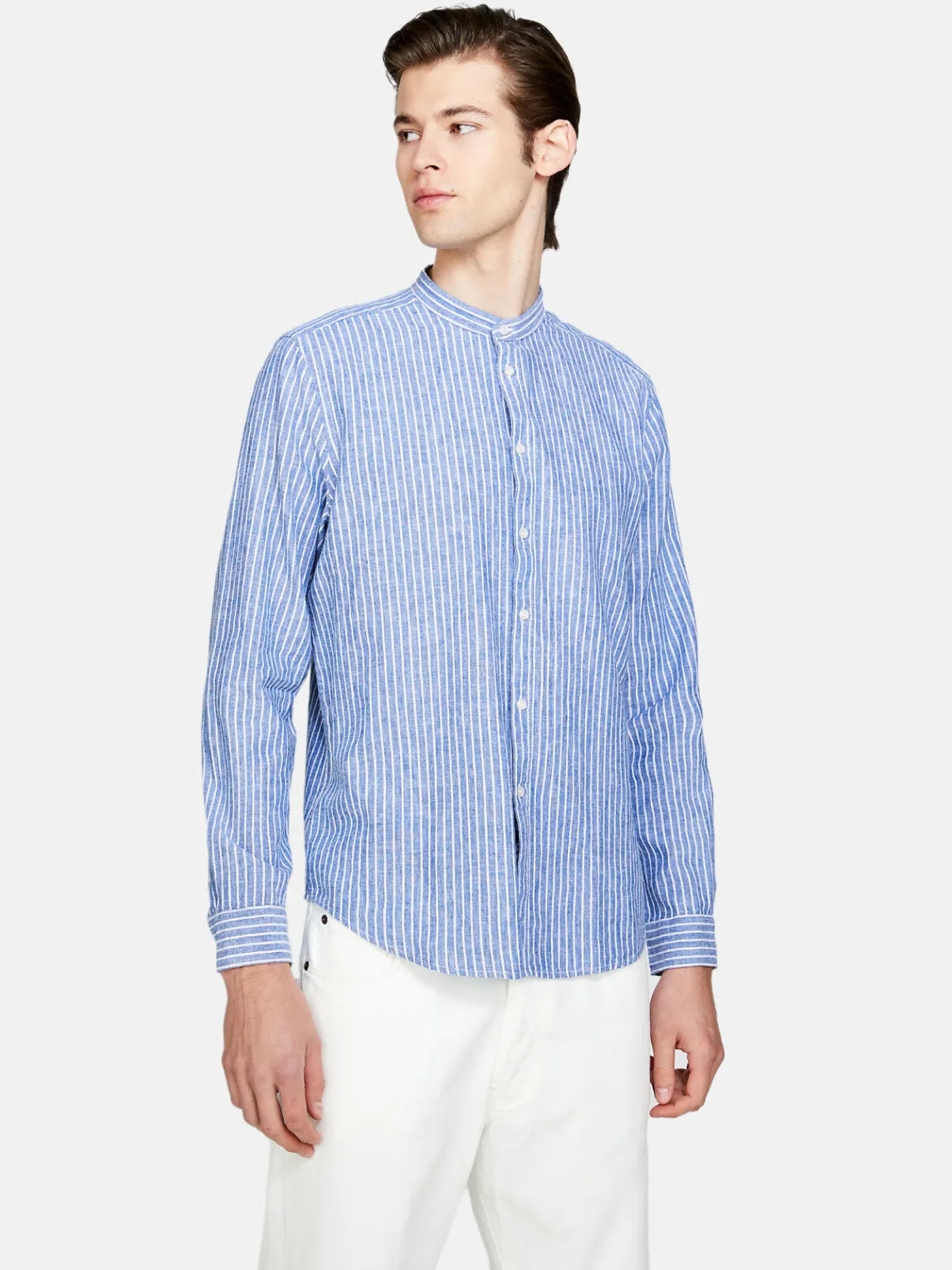 Men Sisley Shirts<Mandarin Collar Shirt