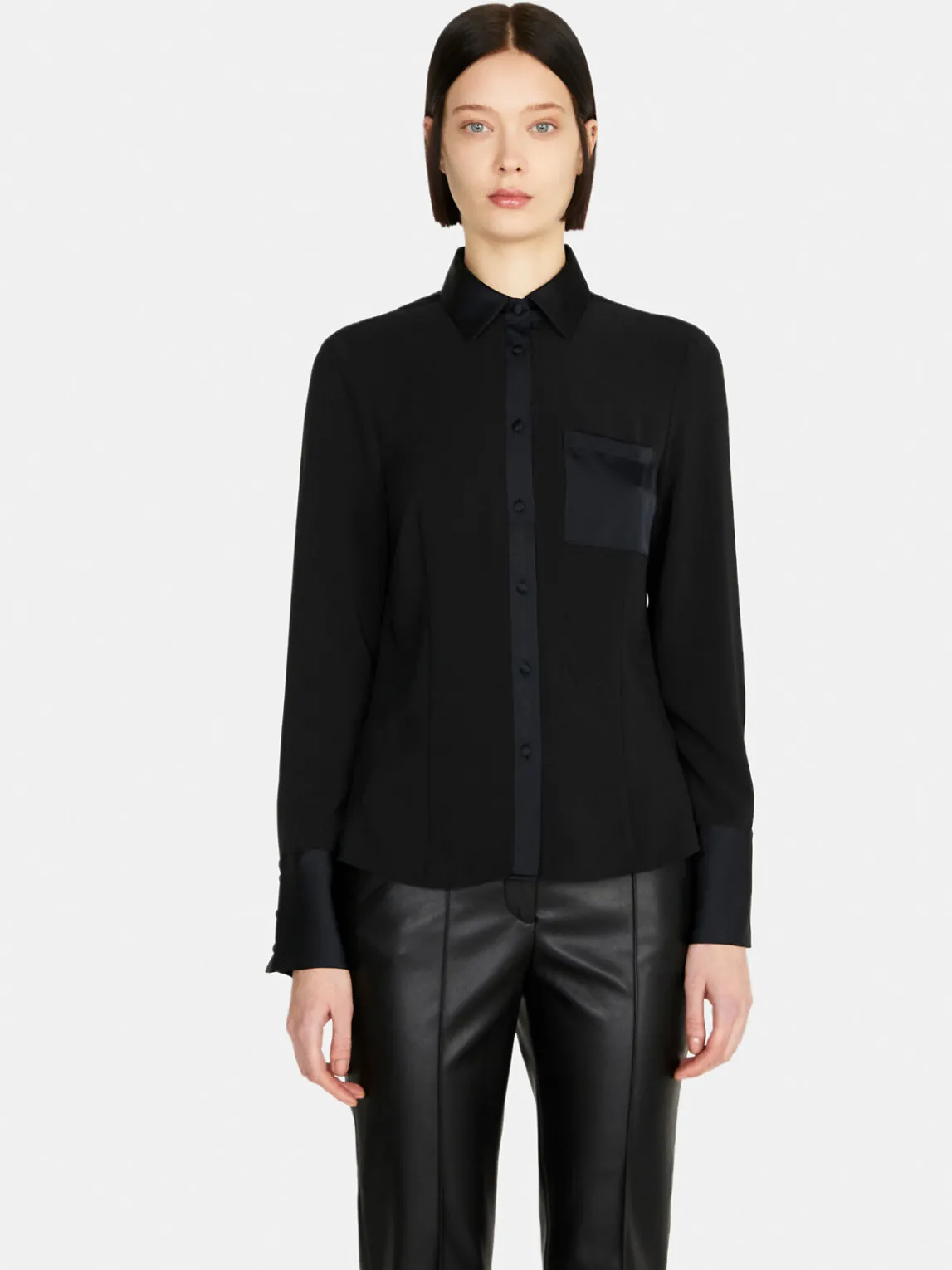 Women Sisley Shirts & Blouses<Mixed Fabric Shirt