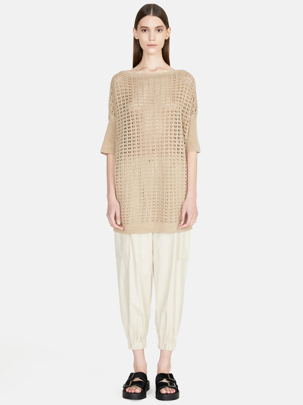 Women Sisley Jumpers & Knitwear<Open-Knit Oversized Sweater