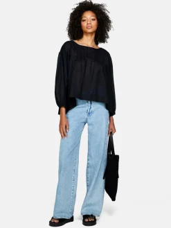 Women Sisley Shirts & Blouses<Oversized Blouse With Pleats