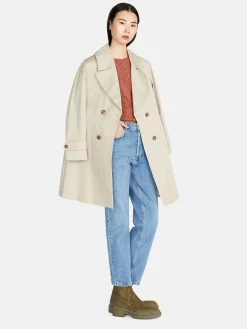 Women Sisley Jackets & Coats<Oversized Trench Coat With Sash