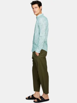 Men Sisley Shirts<Printed Mandarin Collar Shirt