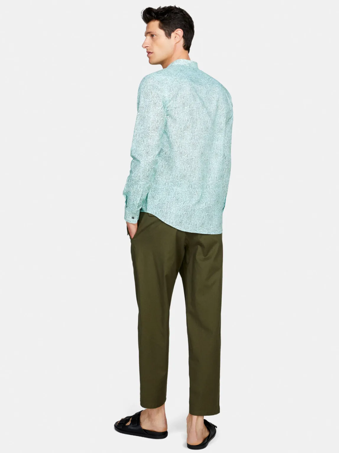 Men Sisley Shirts<Printed Mandarin Collar Shirt