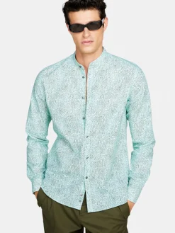 Men Sisley Shirts<Printed Mandarin Collar Shirt