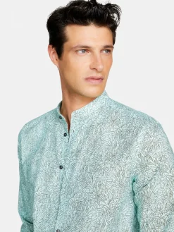 Men Sisley Shirts<Printed Mandarin Collar Shirt