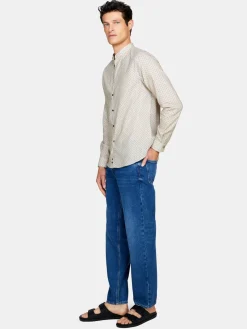 Men Sisley Shirts<Printed Mandarin Collar Shirt