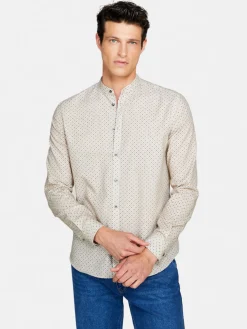 Men Sisley Shirts<Printed Mandarin Collar Shirt