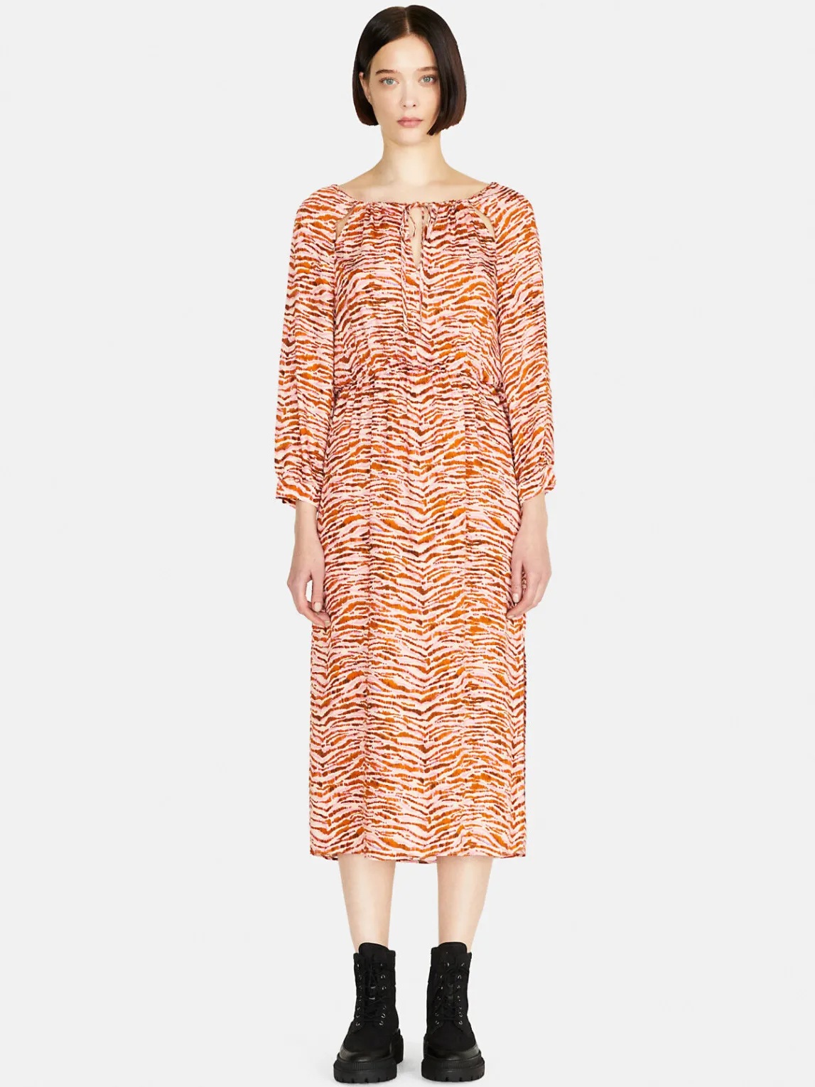 Women Sisley Dresses<Printed Satin Midi Dress