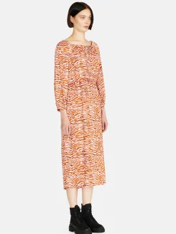 Women Sisley Dresses<Printed Satin Midi Dress