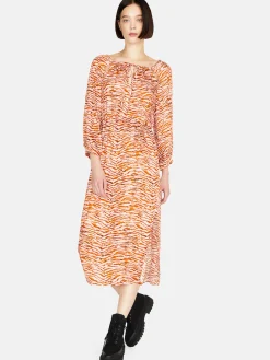 Women Sisley Dresses<Printed Satin Midi Dress