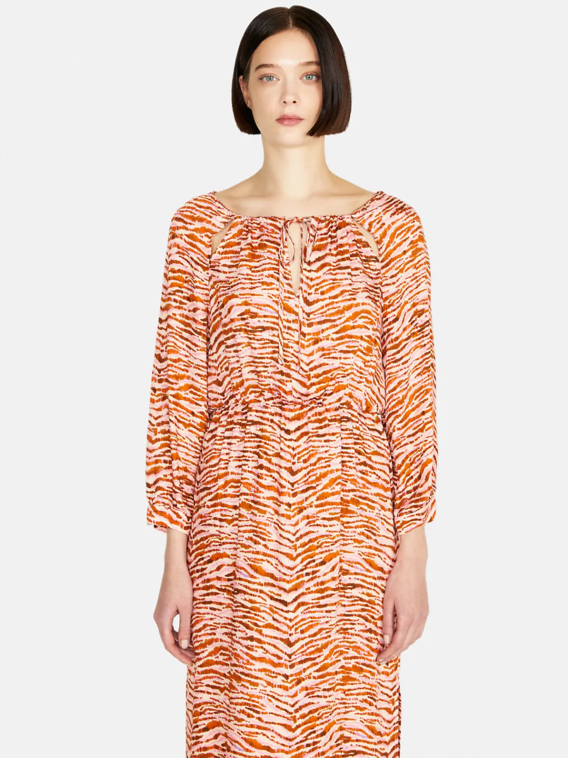 Women Sisley Dresses<Printed Satin Midi Dress
