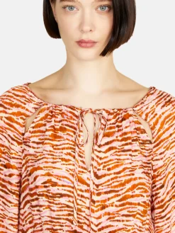 Women Sisley Dresses<Printed Satin Midi Dress
