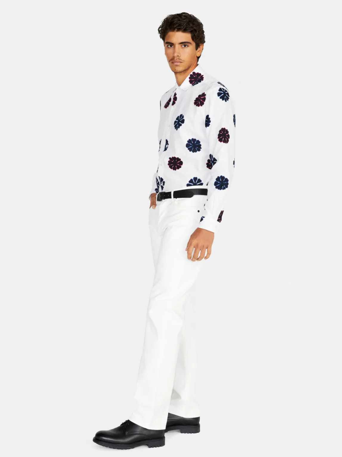 Men Sisley Shirts<Printed Shirt In Linen Blend