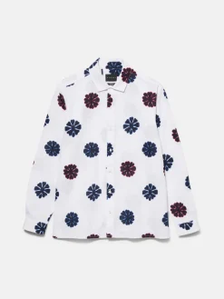 Men Sisley Shirts<Printed Shirt In Linen Blend