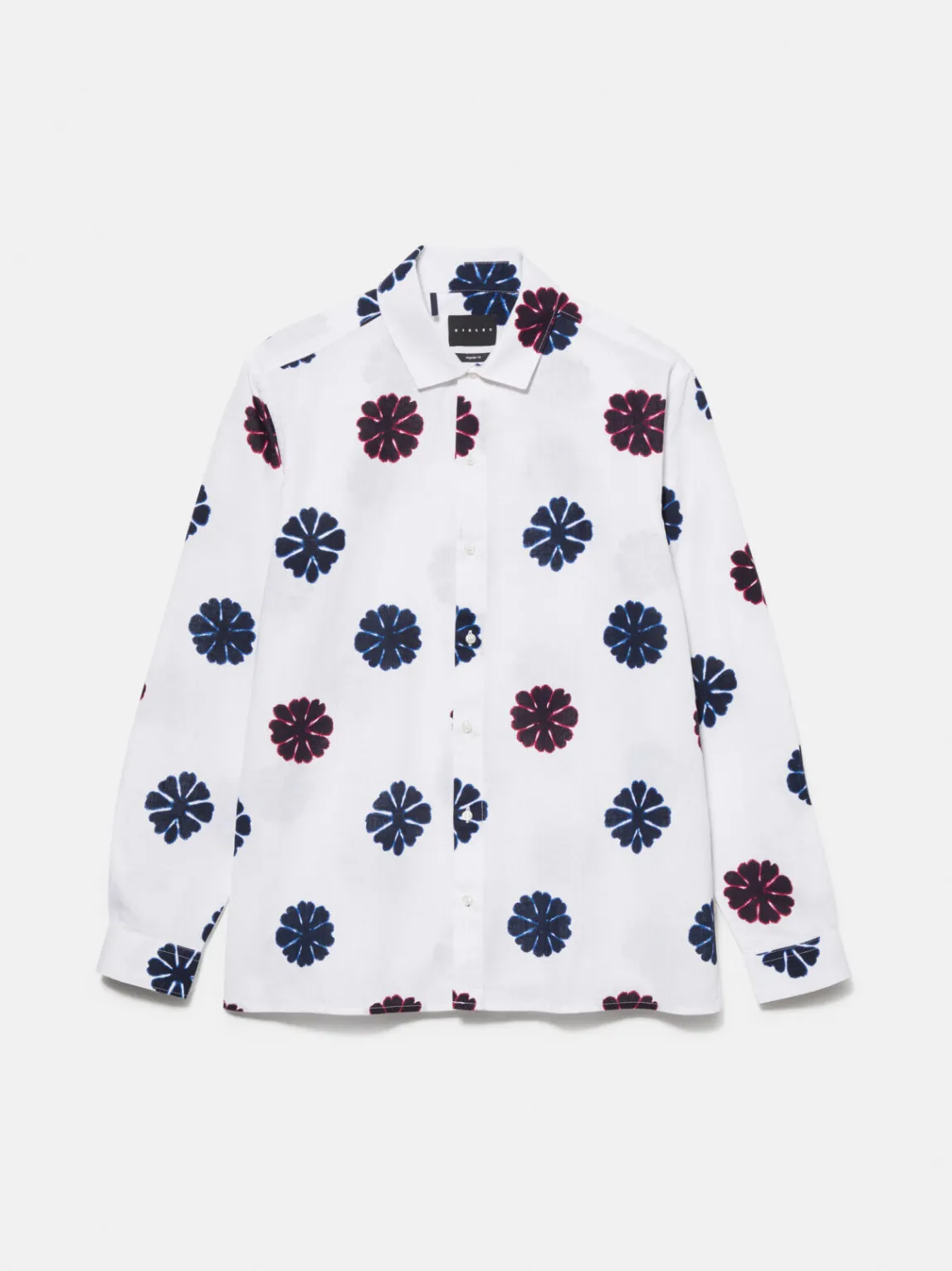 Men Sisley Shirts<Printed Shirt In Linen Blend