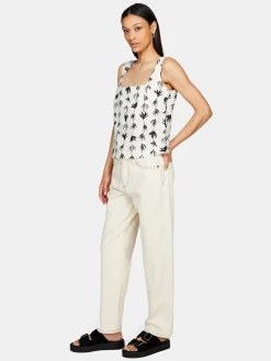 Women Sisley Tops & T-Shirts<Printed Top With Squared Neck