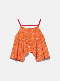 Girls Sisley Tops & T-Shirts<Printed Uneven Top