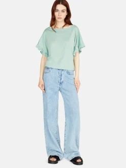 Women Sisley Tops & T-Shirts<Relaxed Fit T-Shirt With Ruffles