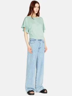 Women Sisley Tops & T-Shirts<Relaxed Fit T-Shirt With Ruffles