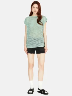 Women Sisley Tops & T-Shirts<Reversible T-Shirt With Crochet
