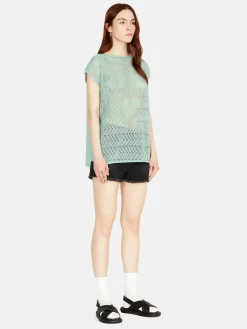 Women Sisley Tops & T-Shirts<Reversible T-Shirt With Crochet