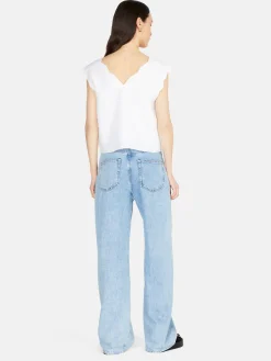 Women Sisley Shirts & Blouses<Scalloped Top In Linen